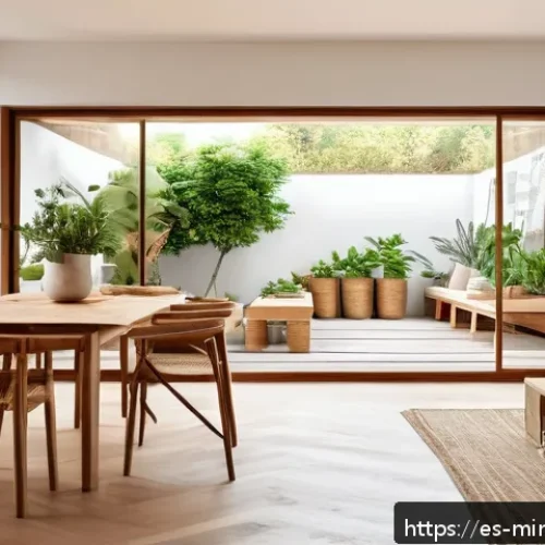 Home 31 미니멀리즘 경제학과 생태 경제학 - A bright, minimalist Spanish home interior featuring natural light flooding through large windows, s...