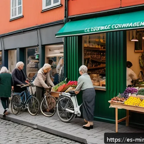 Home 17 미니멀리즘 경제학의 국제적 사례 연구 - A vibrant European urban street market scene in Copenhagen featuring diverse adults and elderly peop...